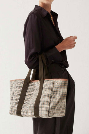 Flanneltasche "Traversée" medium camel check