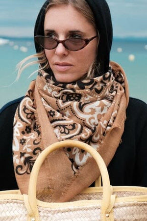 MAISON LECOMTE FLAMANT Wool/Cashmere "Scarf" camel