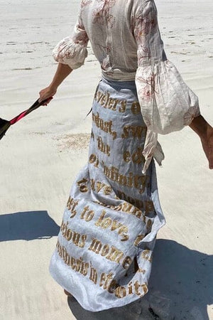 KARIEN BELLE Pareo Skirt "POETRY" charcoal