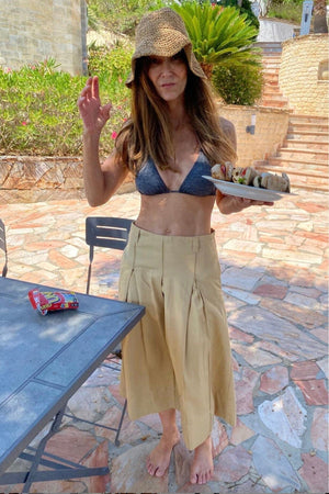 HAPPY HOUSE Midi - Jupe "CECILE" noir délavé with elastane