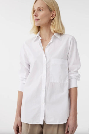 KNIT TED Popeline Hemd "LIES" weiss