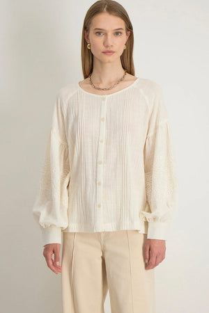 STELLA FOREST Baumwollbluse "POLINA" off-white