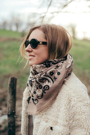 MAISON LECOMTE FLAMANT Wool/Cashmere "Scarf" taupe