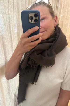 Choice by Réjane Rosenberger cashmere scarf gray méliert (MS-70027)