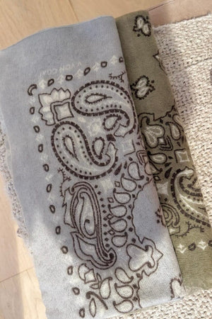 VON GOAT Cashmere Bandana "CALVIN" blau/grau