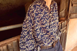 CLARAMONTE cotton blouse "Nina" patch black