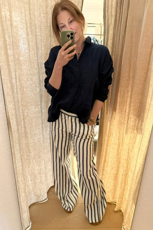 VIA MASINI leather joggers black