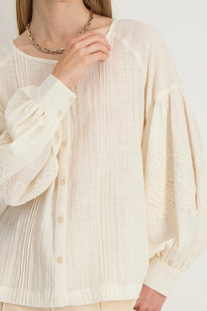 STELLA FOREST Baumwollbluse "POLINA" off-white