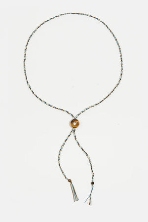 TAMARA TAICHMANN Baumwollkette "Candy" Tiger Eye cobalt/cinnamon