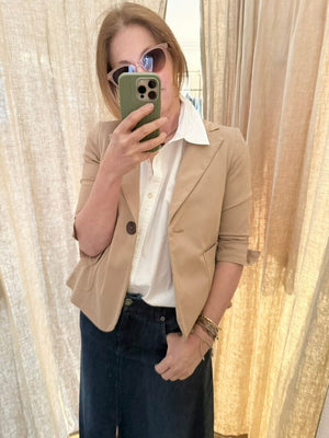 VIA MASINI Cotton Blazer "GIA" beige