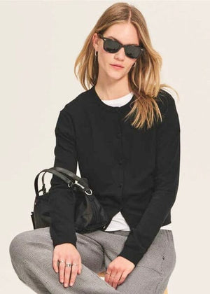 VELVET Feinstrick Cardigan "ANGELICA07" schwarz