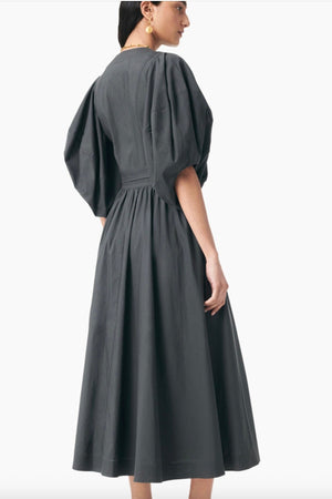 VANESSA BRUNO Baumwollblend- Midikleid "GELYANE" orage