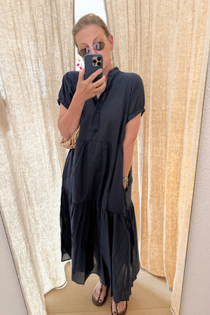SOSUE Baumwollkleid "COWBOY" navy