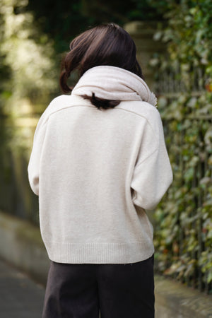 GREYMARL Rundhalspullover "BOYFRIEND" sand