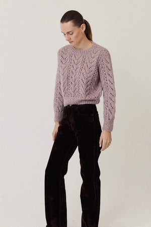 MAIAMI Chunky Alpaca Lace Pullover grey rose
