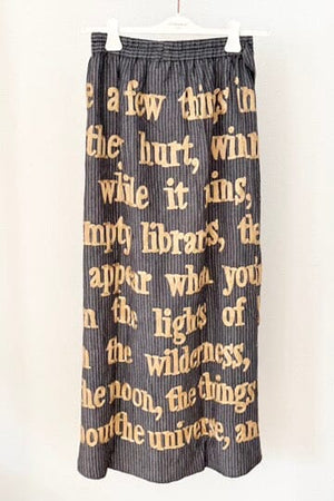 KARIEN BELLE Pareo Skirt "POETRY" charcoal