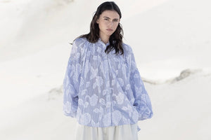 MES DEMOISELLES Baumwollbluse "THEA" light blue