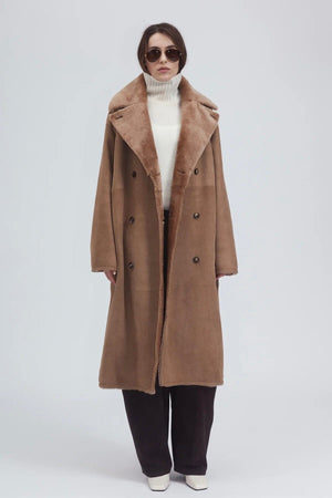 UTZON Shearlingmantel "CLARK" camel