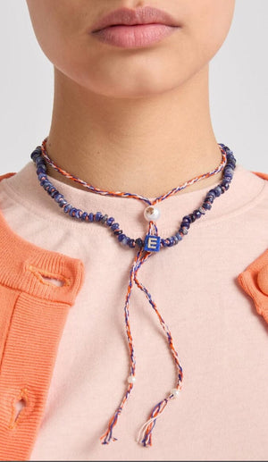 TAMARA TAICHMANN cotton necklace "Scarlett" Amazonite turquoise
