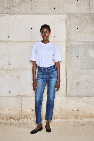 BORO Denim Cropped Jeans "SAPPORO" winter blue washed