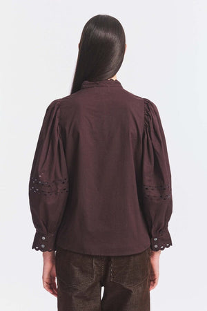 ANTIK BATIK Baumwollbluse "Romina" braun