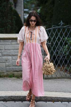 CLARAMONTE Baumwollkleid "MATY" patch pink