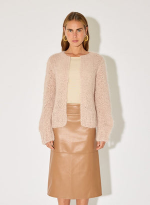MAIAMI short sleeve cardigan "ALPACA" beige