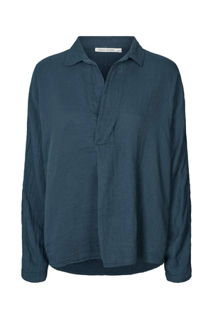 RABENS SALONER Baumwollbluse "JOJO" navy