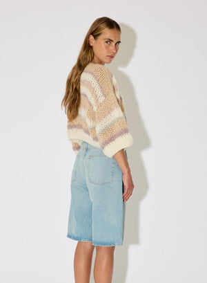 MAIAMI short sleeve cardigan "ALPACA" beige