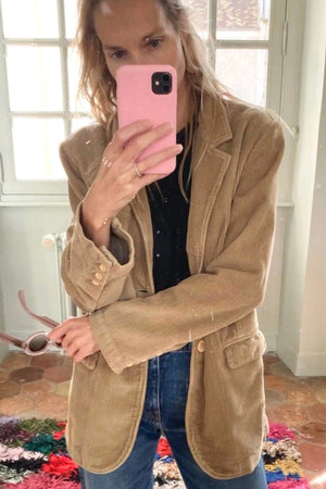 HAPPY HOUSE oversized Blazer "Cord" beige vintage