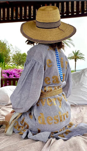 KARIEN BELLE Kimono Kleid "POETRY" fine stripe