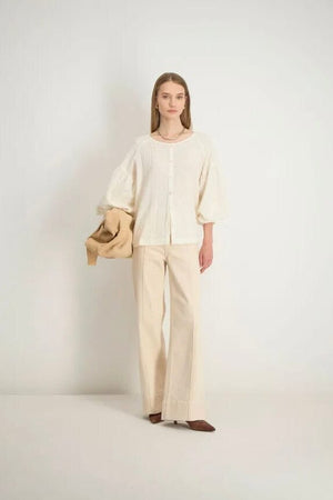STELLA FOREST Baumwollbluse "POLINA" off-white