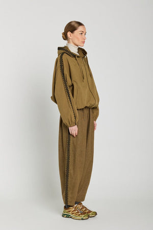 V.DE.VINSTER Hoddiejacke "SEEMA" khaki bestickt