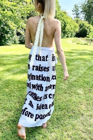 KARIEN BELLE Pareo Skirt "POETRY" charcoal