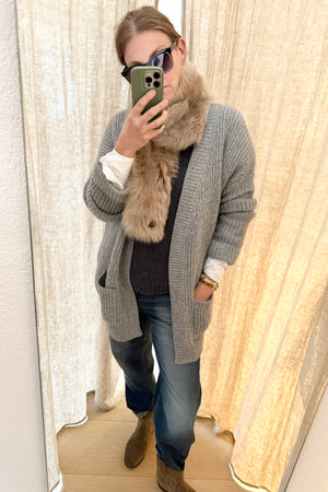 Choice by Réjane Rosenberger Wool/Cashmere Cardigan "GLORIA" grau méliert