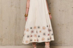 STELLA FOREST Baumwollkleid "OKSANNA" off-white