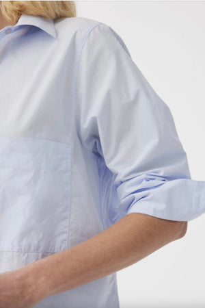 KNIT TED Popeline Hemd "LIES" hellblau