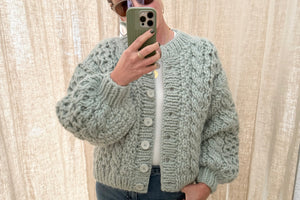 I LOVE MR MITTENS Chunky Wool "HONEY" Bomber sea foam