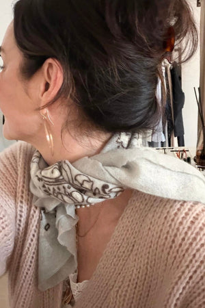 VON GOAT Cashmere Bandana "CALVIN" blau/grau