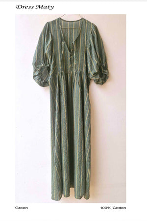 CLARAMONTE Baumwollkleid "MATY" green uni