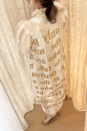 KARIEN BELLE Kimono Kleid "POETRY" stripe beige