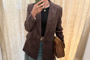 VIA MASINI Velour Cordjacke "MESA" chocolat