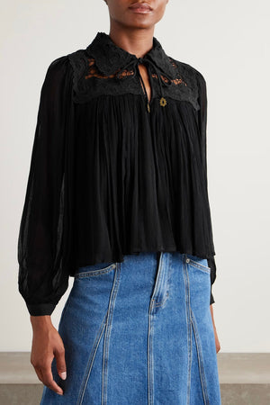 SEA NEW YORK Seidenbluse "DAPHNE" schwarz