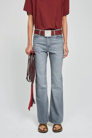 LAURENCE BRAS Flared Jeans "AMBRE" light grey