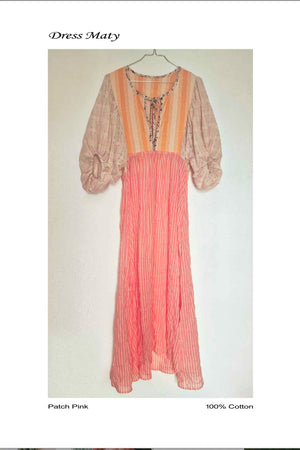 CLARAMONTE Baumwollkleid "MATY" patch pink