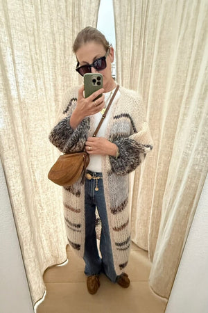 MAIAMI Hand - Strickmantel pearl mélange