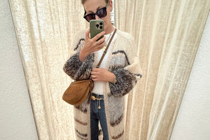 MAIAMI Hand - Strickmantel pearl mélange