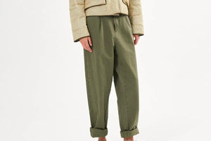 RABENS SALONER Baumwolle Hose "RAINA" deep green