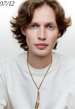 TAMARA TAICHMANN cotton necklace "Scarlett" sand/cinnamon/black