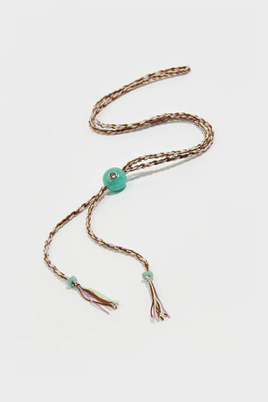 TAMARA TAICHMANN cotton necklace "Scarlett" Amazonite turquoise